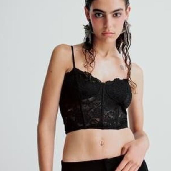 Zara Lace Corset Style Top Bra Size M NWT - Picture 1 of 16